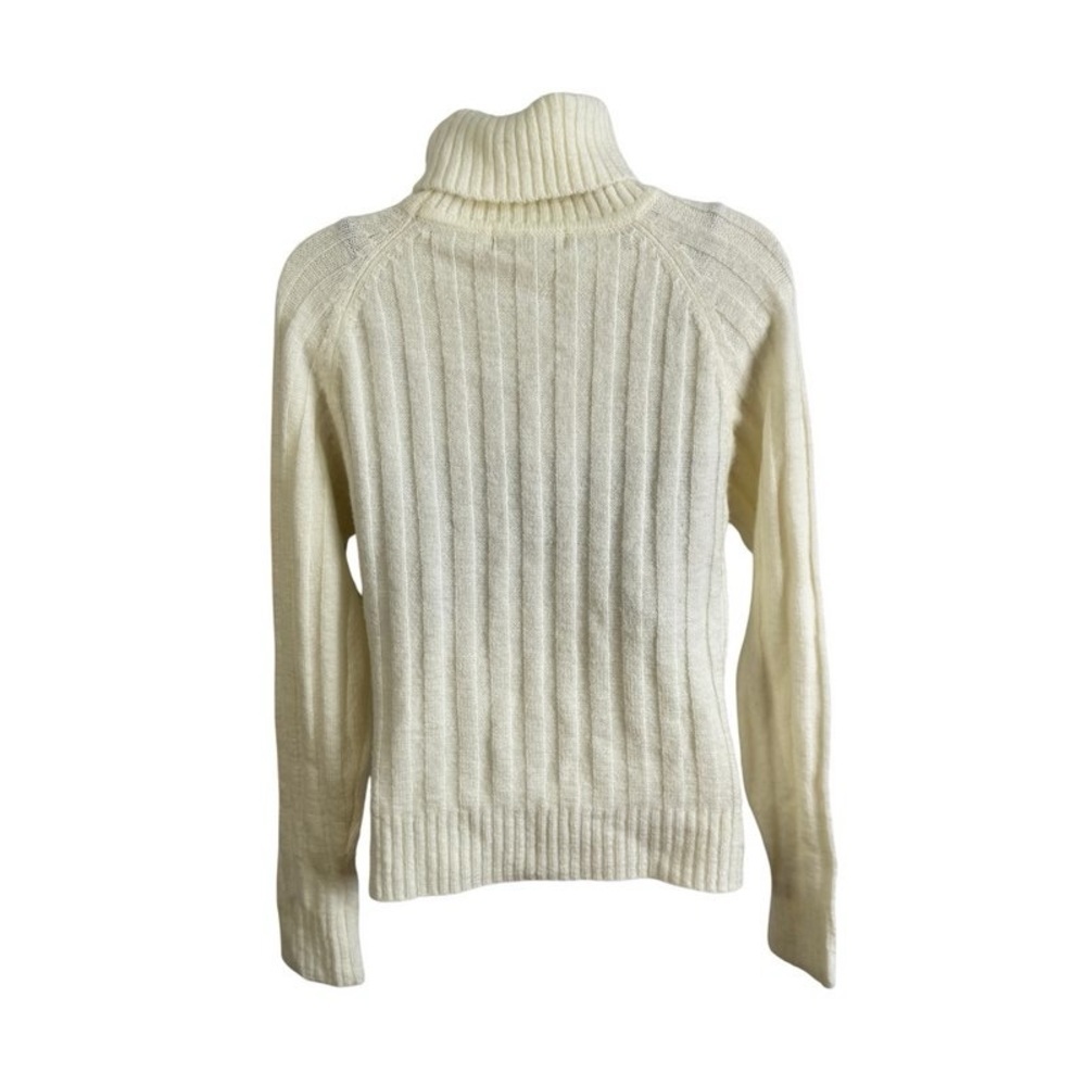 Veirjen Cream Cable Knit Turtleneck Sweater Women's Medium - Picture 3 of 10